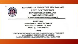 JADWAL KULIAH DAN PRAKTIKUM SEMESTER GENAP 2021/2022
